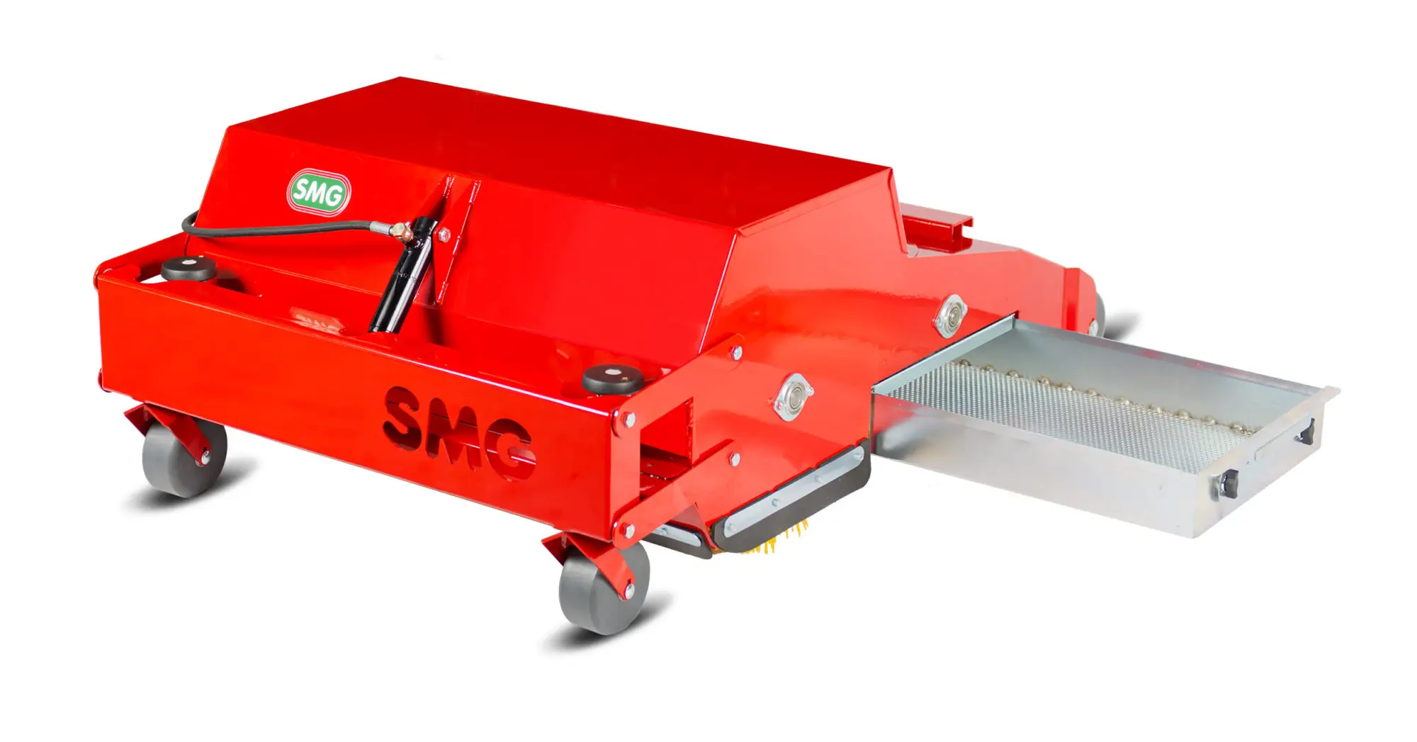 Front view of SMG SportsChamp 1,000 mm rotating brush attachment for professional turf cleaning