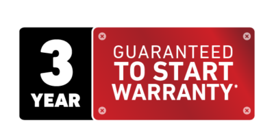 3 Year Guaranteed to start Warranty