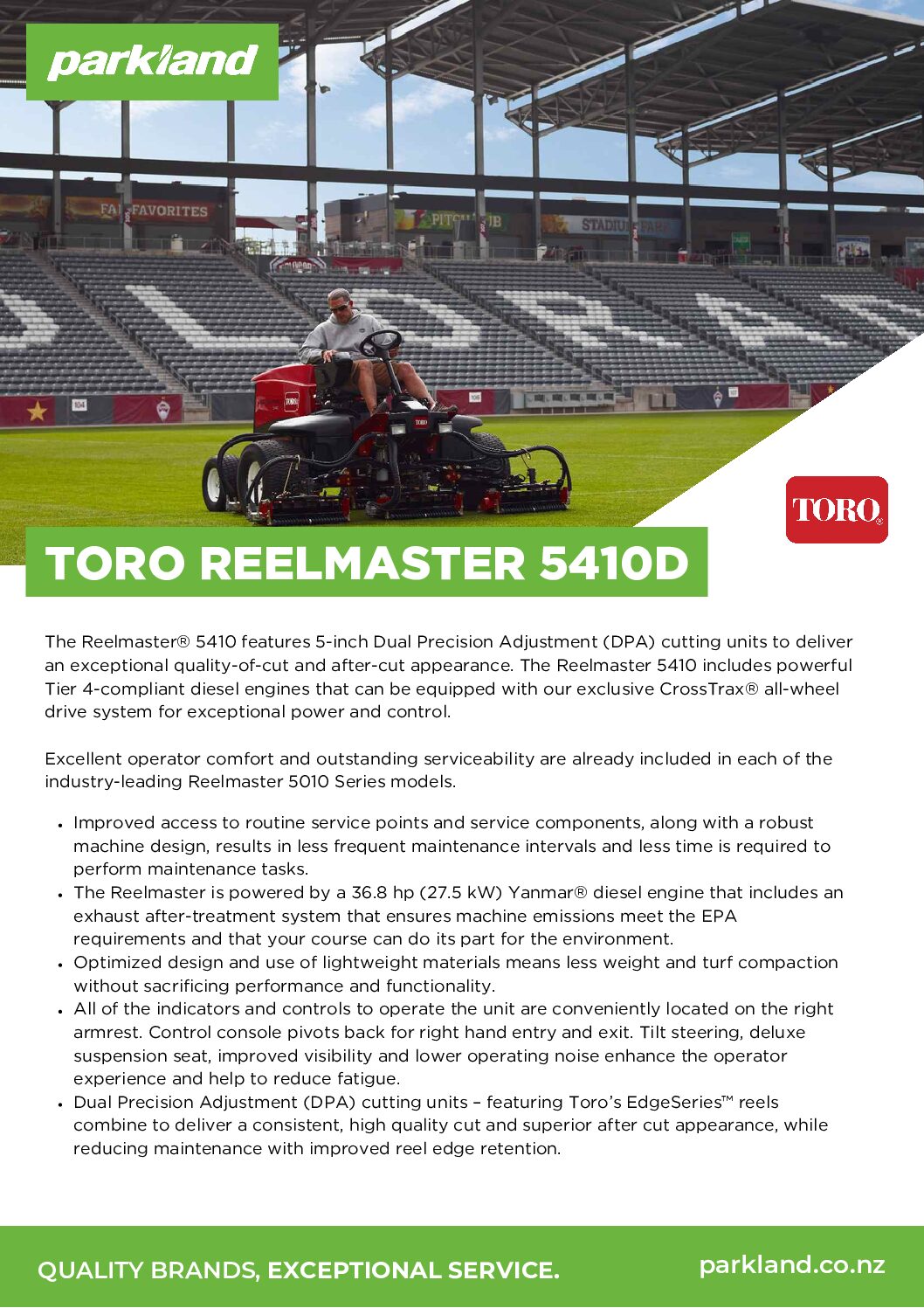 Toro Reelmaster 5410-D Sell Sheet