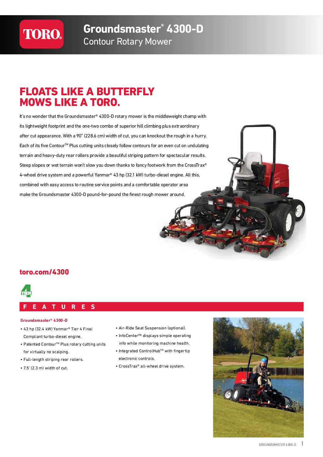 Groundsmaster 4300-D Spec Sheet Original