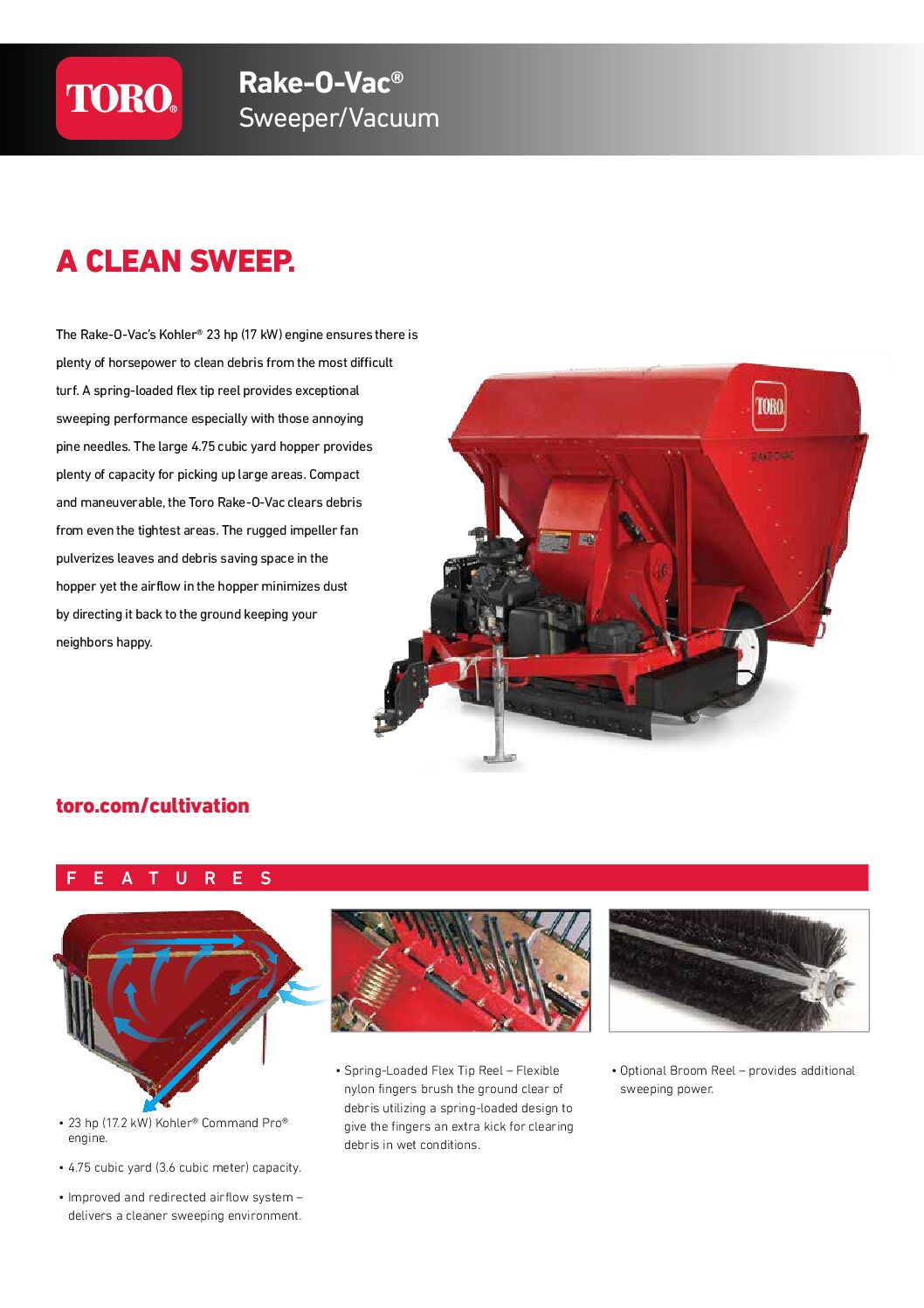 Toro Rake O Vac Spec Sheet