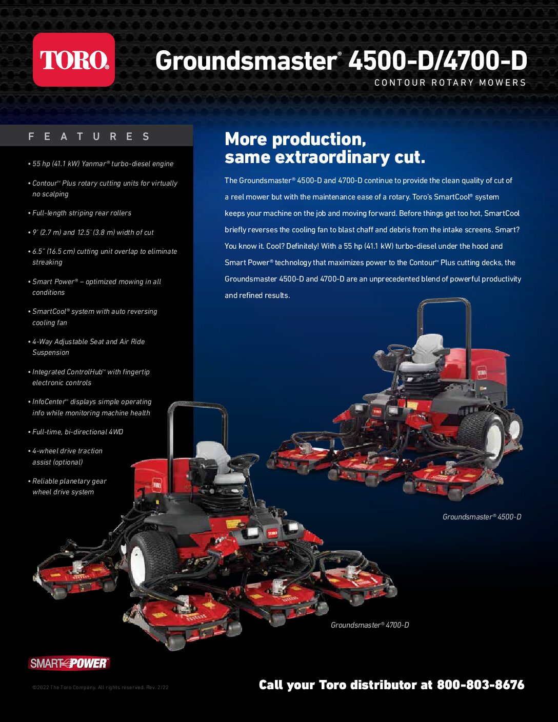 TORO Groundsmaster 4700-D / 4500-D Sell Sheet