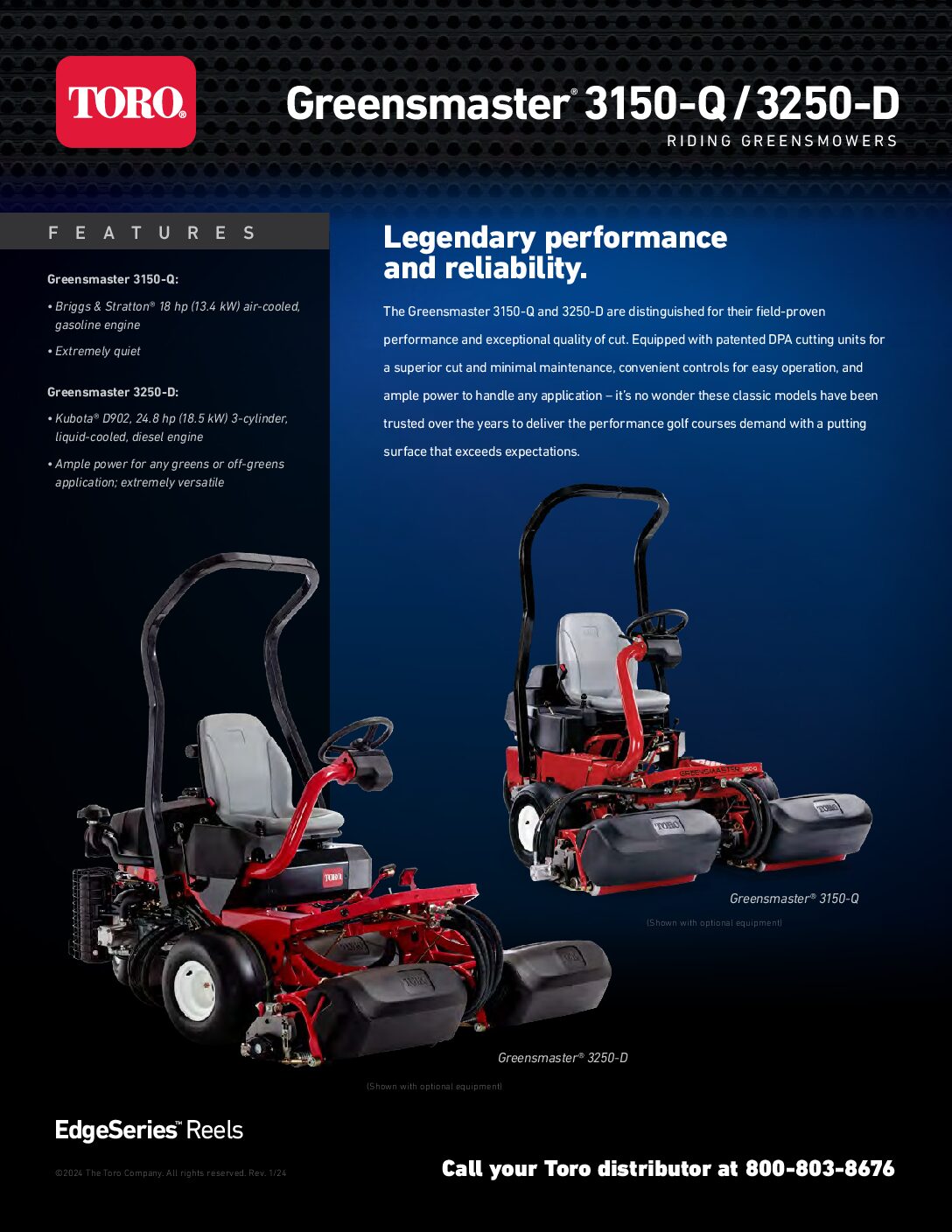 Toro Greensmaster 3150-Q / 3250-D Sell Sheet