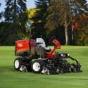 Fairway mower on golf course