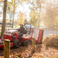 Ventrac Leaf Blower Tractor Attachment - leaf blowing at park