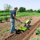 Grillo G55 Rotary Hoe/Walk Behind Tractor in vegetable garden