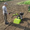 Walking Tractor in Garden