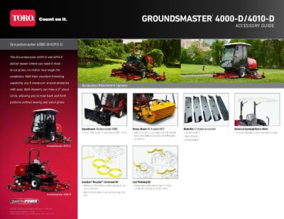 TORO GroundsMaster 4000D Accessory Guide