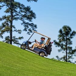 Golf Car driving up hill