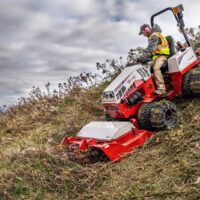 Ventrac Tough Cut Mower Attachment - mowing through overgrown dry grass