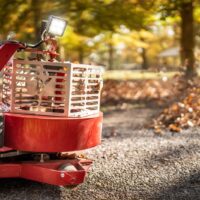 Ventrac Leaf Blower Tractor Attachment - close up at park