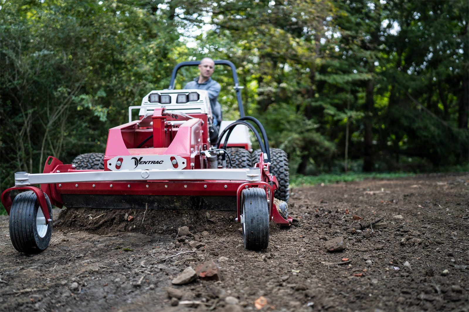 Riding mower rake discount attachment