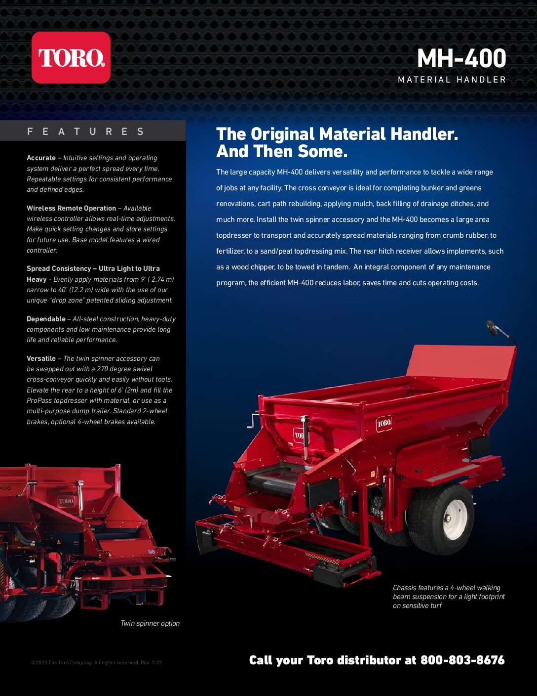 Toro MH-400 Material Handler Top Dresser Sell Sheet