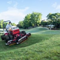 Ventrac Triplex Reel Mower Attachment - mowing golf grounds (slope)