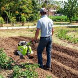 Rotary Tiller in Garden