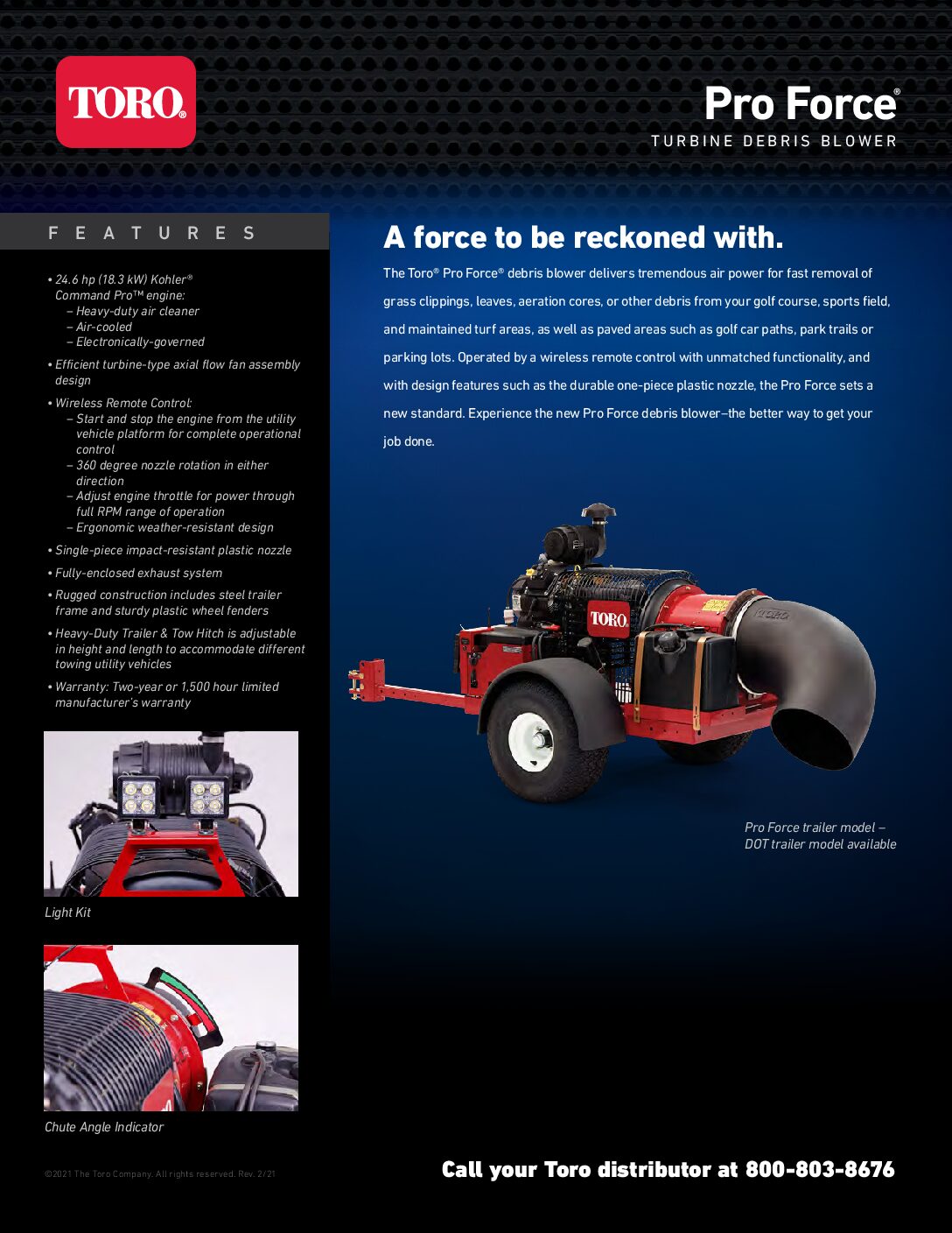 Toro Pro Force Debris Blower Sell Sheet