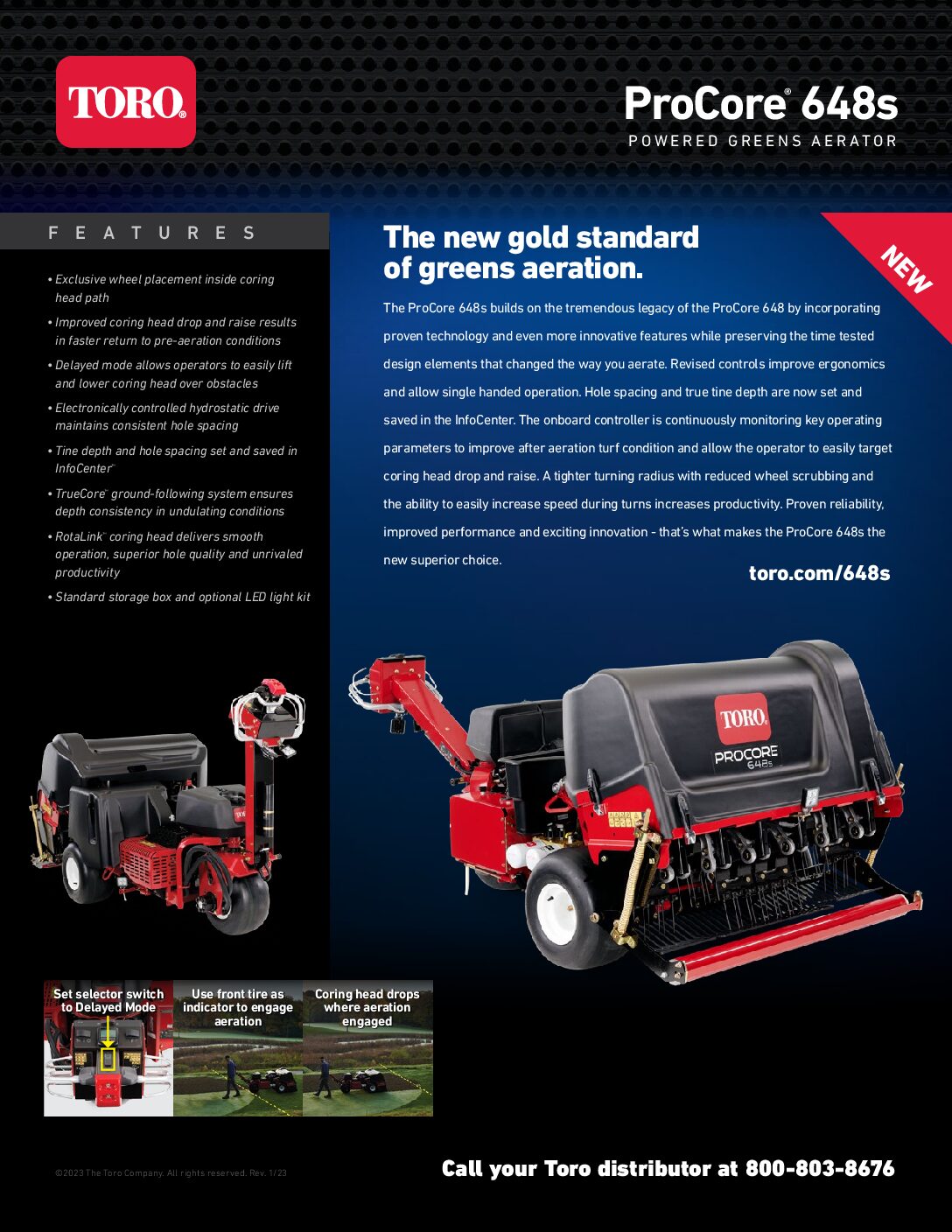 ProCore 648s Turf Aerator Spec Sheet