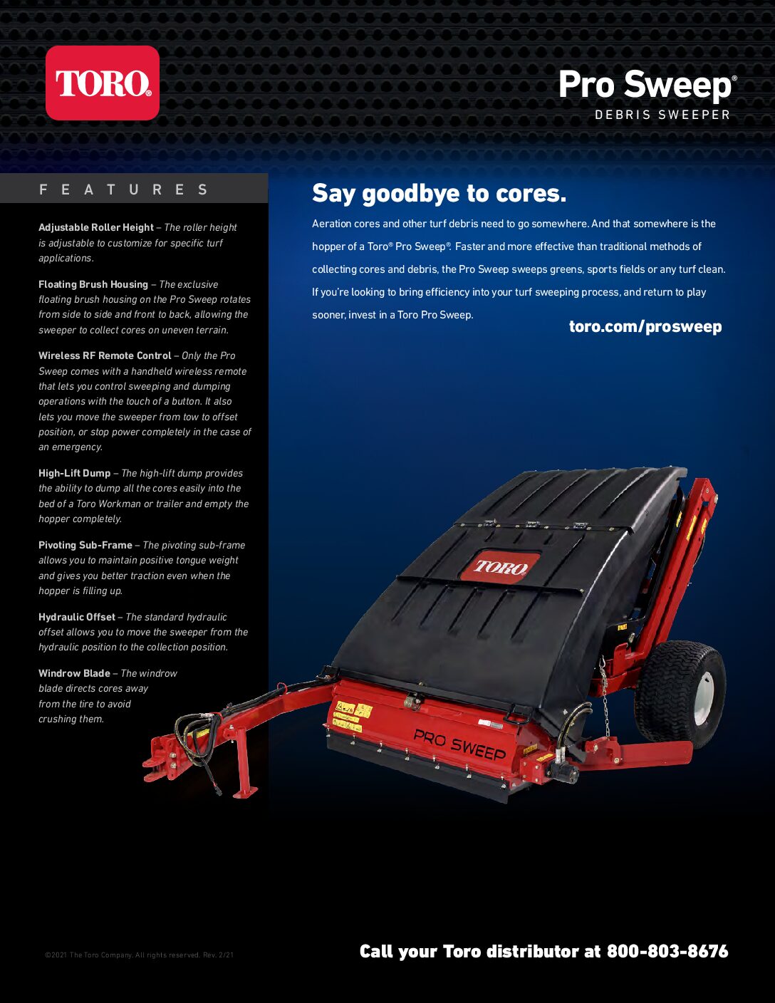 TORO ProSweep 5200 Spec Sheet