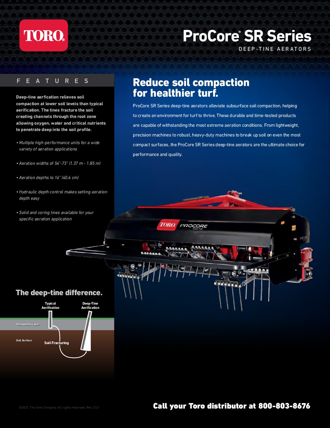 Toro ProCore SR Deep Tine Aerator Series