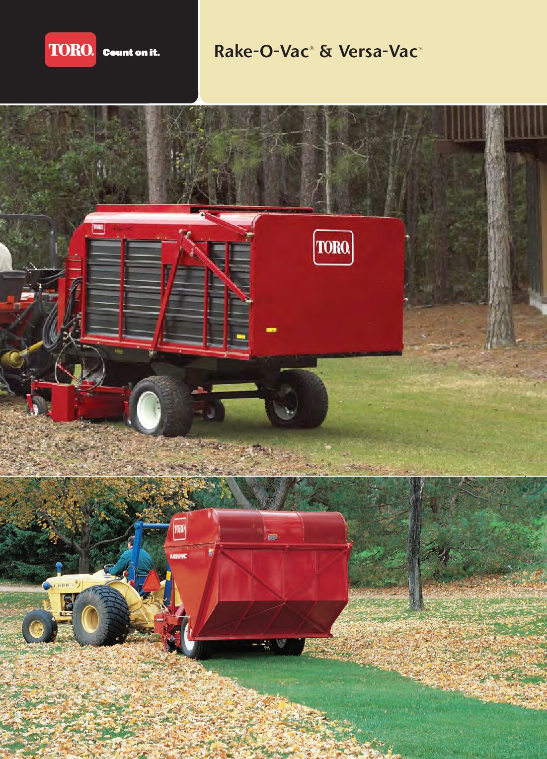 Toro Rake-o-Vac & Versa-Vac Picture Brochure & Spec Sheet