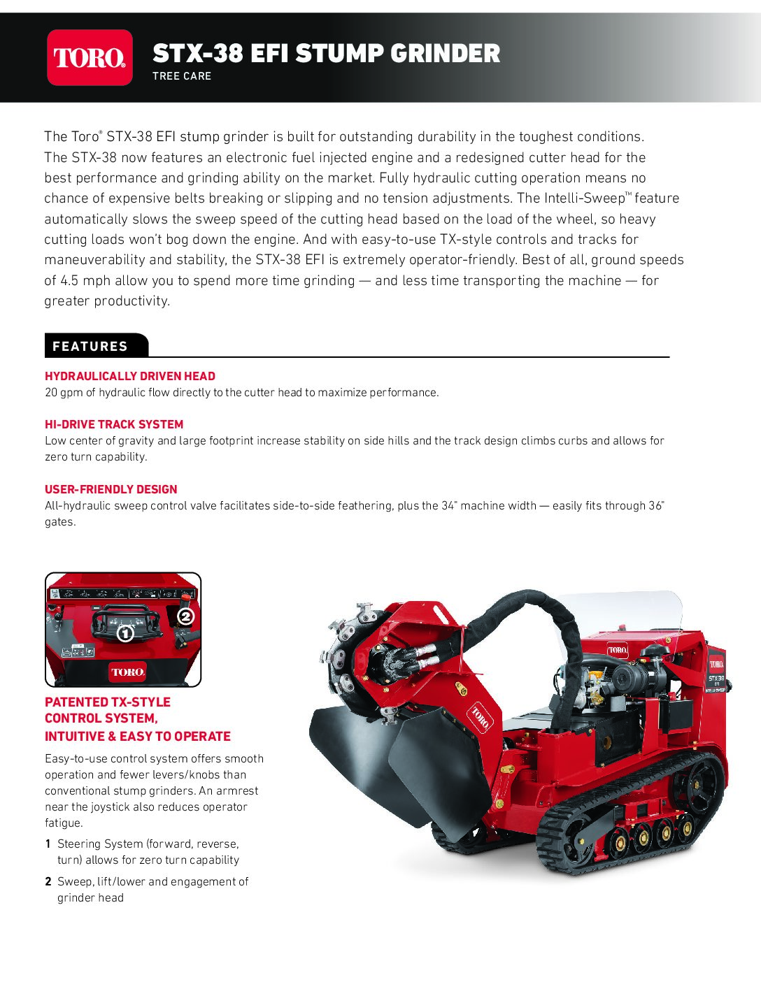 Toro STX-38 Stump Grinder Sell Sheet