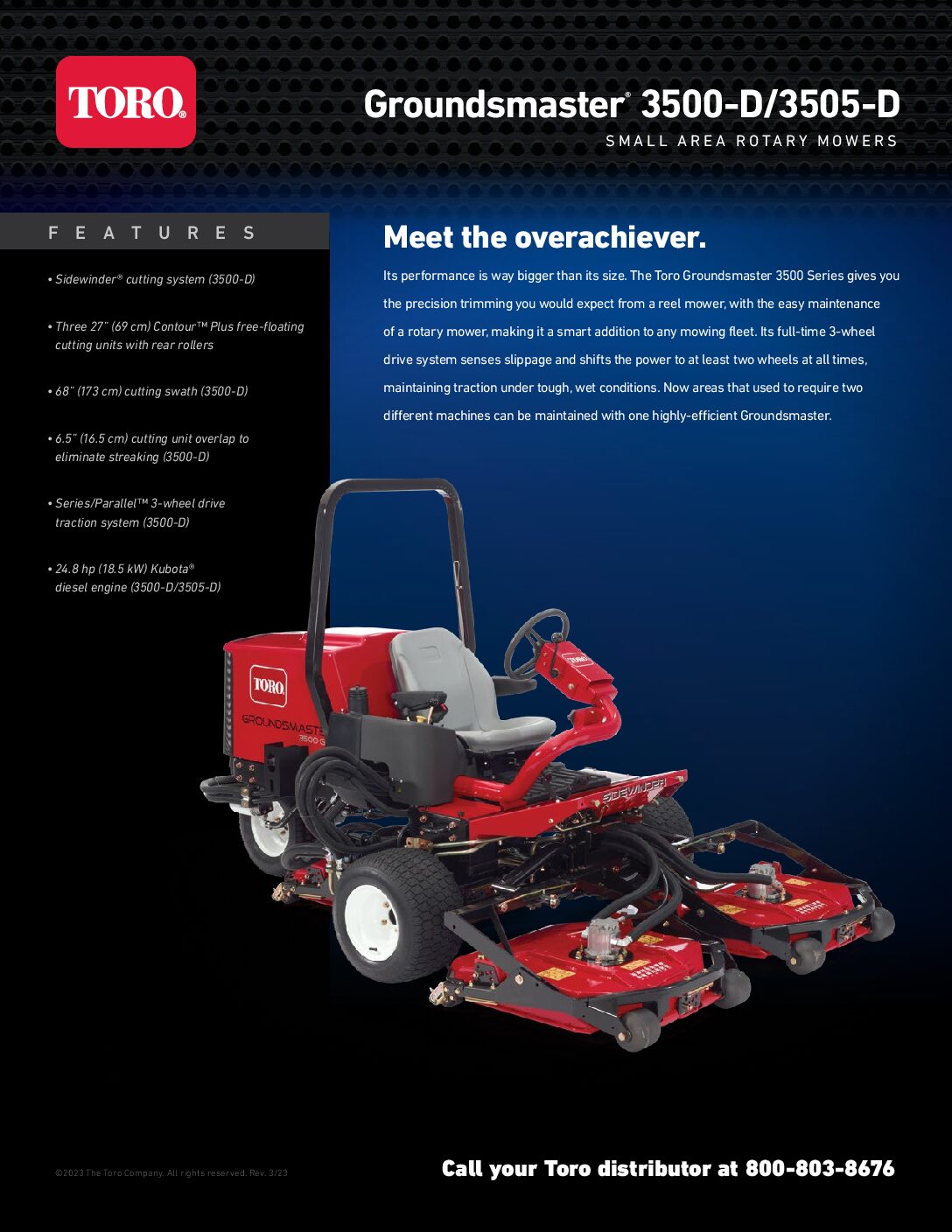 TORO Groundsmaster 3500-D Sell Sheet