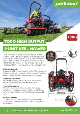 Toro T4240 ReelMaster Sell Sheet