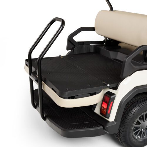 Toro Vista utility vehicle featuring a foldable rear cargo bed for utility and transport purposes