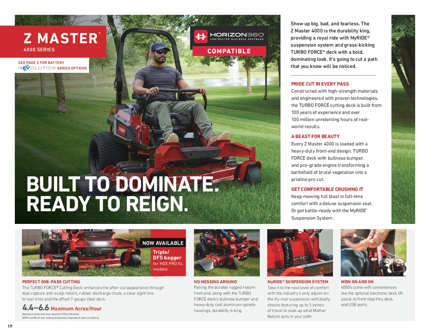 Toro Z Master 4000 Specification Sheet