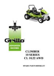 Grillo Climber 10.22 AWD Ride-On Mower Spare Parts Book