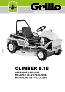 Grillo Climber 9.18 Ride On Mower Operator Manual