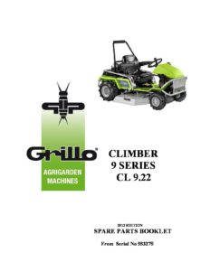 Grillo Climber 9.22 Ride-On Mower Spare Parts Book