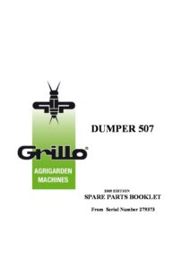 Grillo Dumper 507 Spare Parts Book