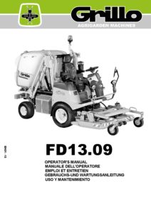 Grillo FD13.09 Commercial Grass Collection Mower Operator Manual
