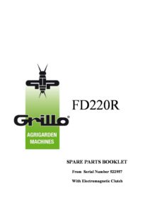 Grillo FD220R Grass-Collection Ride-on Mower EMC Model Spare Parts Book