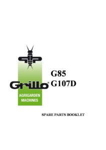 Grillo G107D Walk Behind Tractor Spare Parts Book