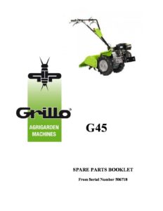 Grillo G45 Rotary Hoe Spare Parts Book