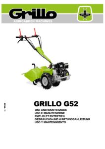 GRILLO G52 USE AND MAINTENANCE