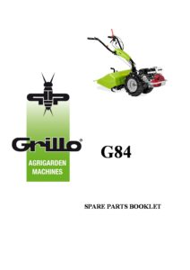 Grillo G84 Rotary Hoe Spare Parts Booklet