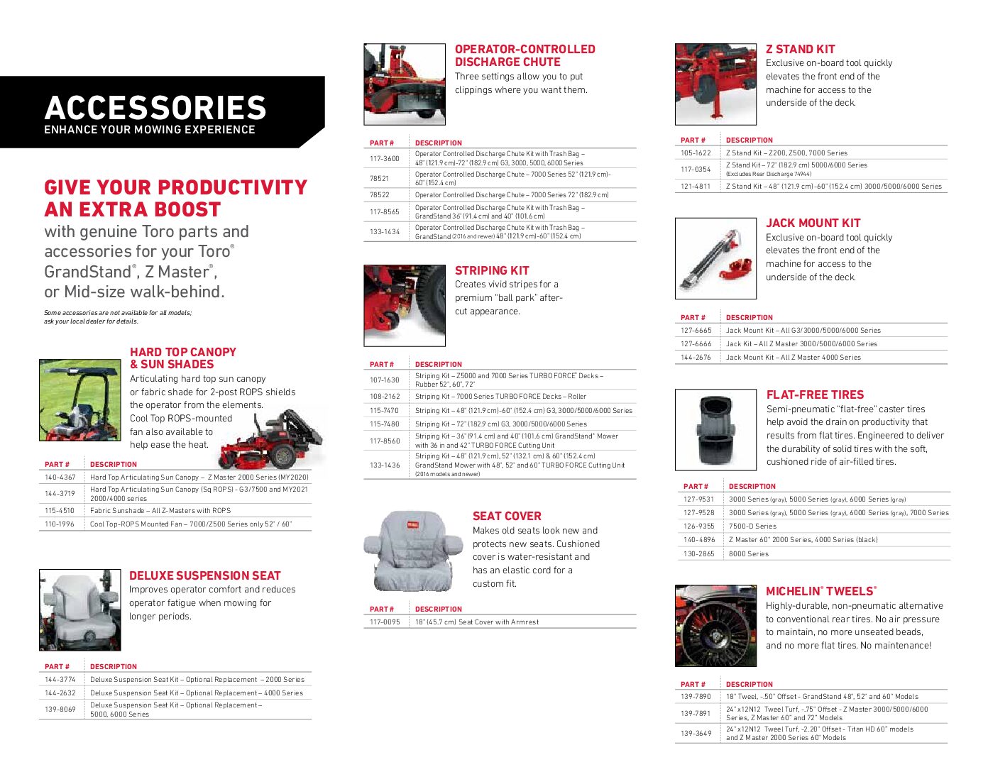 Toro Z Master Series 2000 Accessories