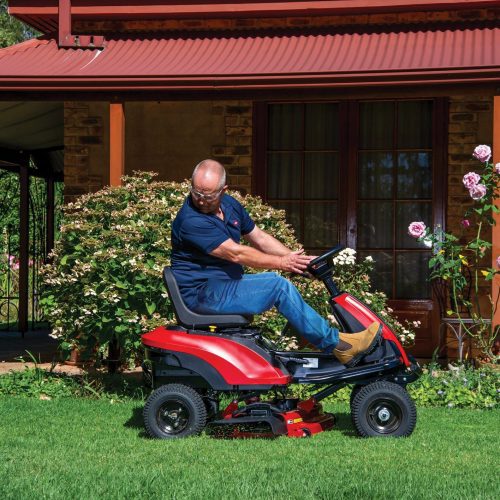 Man riding toro mower